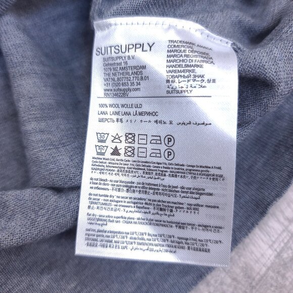 Suitsupply Sweater Mens XXL 2XL Wool Crewneck Gray Pullover Lightweight - Picture 7 of 7